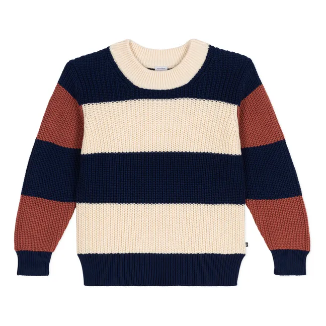 Marino Striped Sweater | Ecru