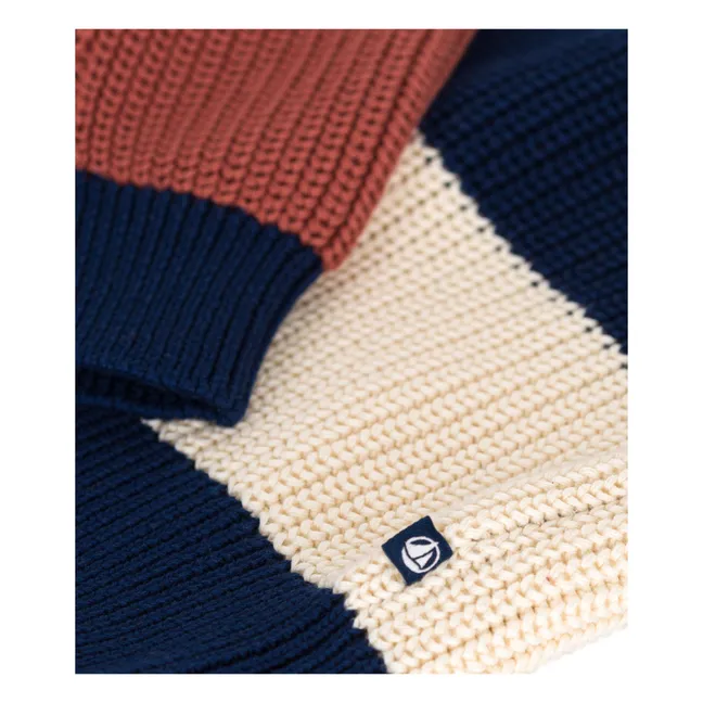 Marino Striped Sweater | Ecru