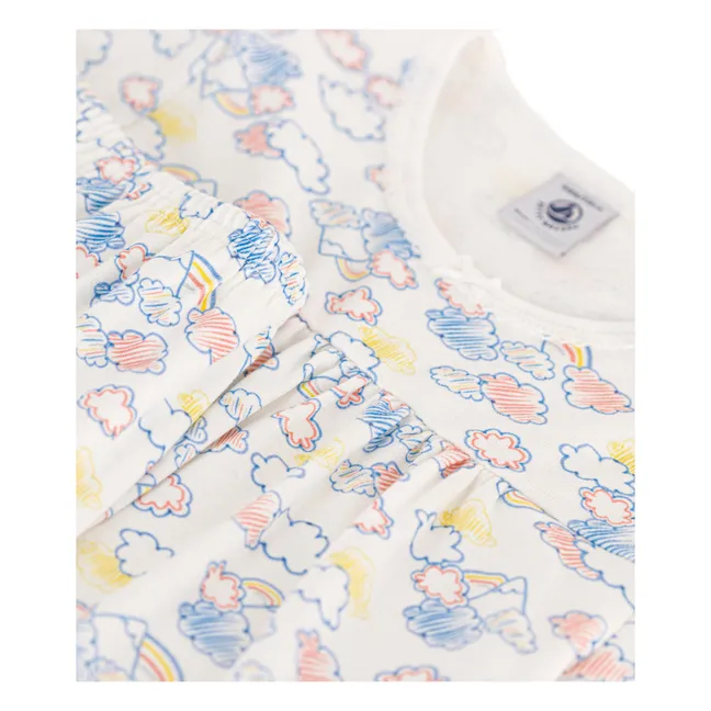 Pyjama Short Manette Nuages | Blanc