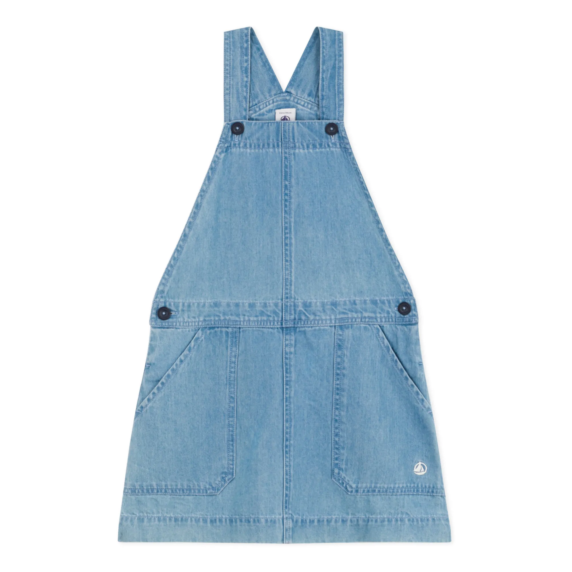Petit Bateau Denim Blue Meduse Denim Dungarees Dress