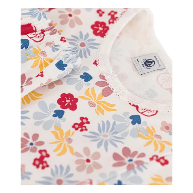 Pyjama Shorts Manoir Blumen | Weiß