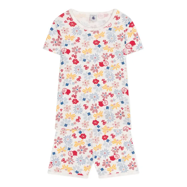 Pyjama Short Manoir Fleurs | Blanc