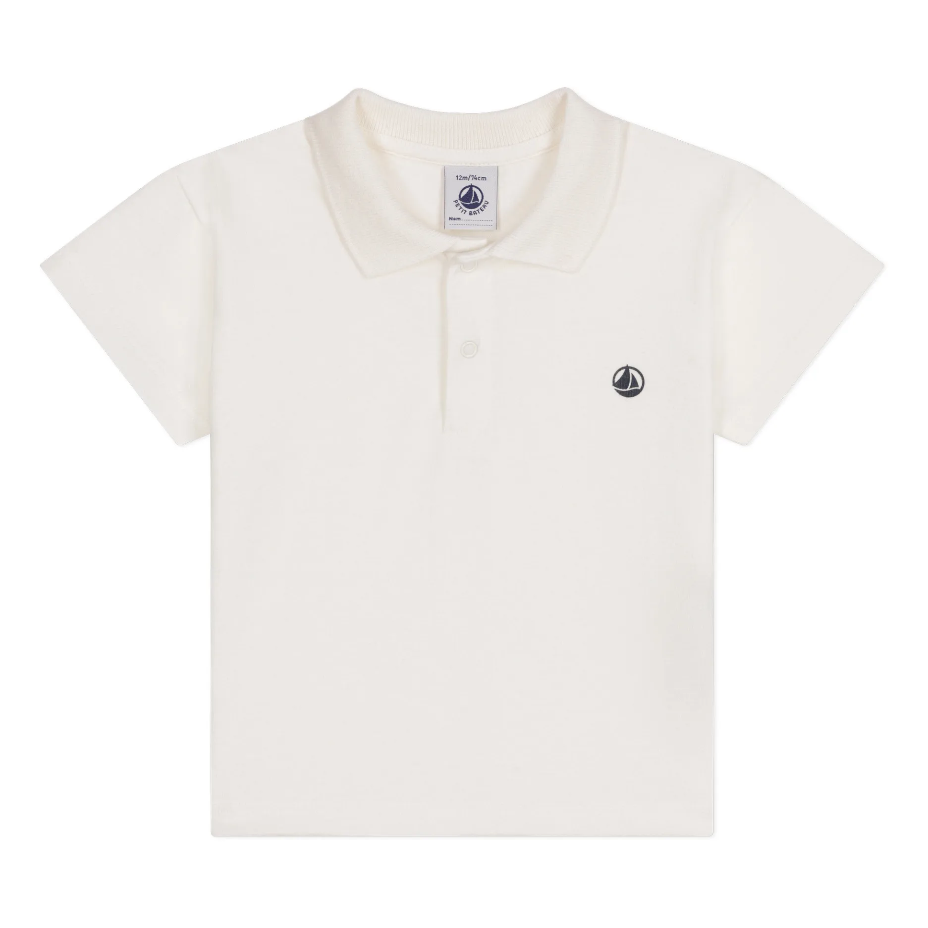 Petit Bateau Ecru Polo Marisol Logo