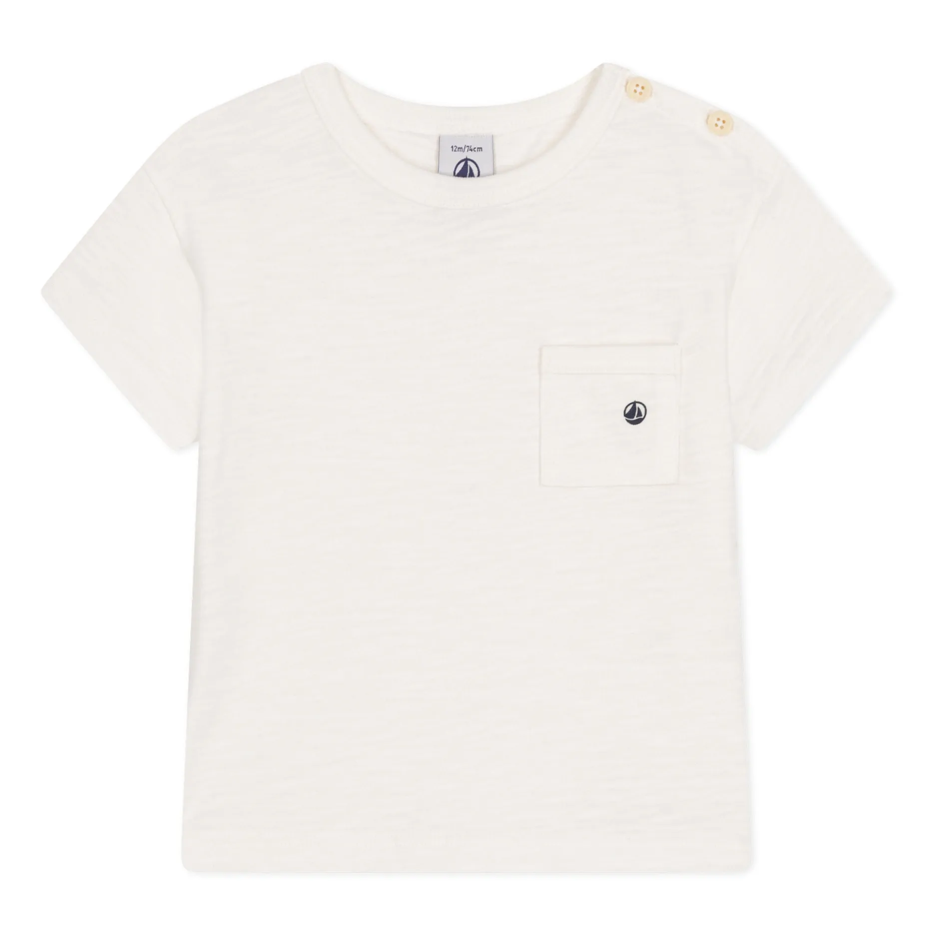 Petit Bateau Ecru Marmiton Jersey Flamed T-Shirt