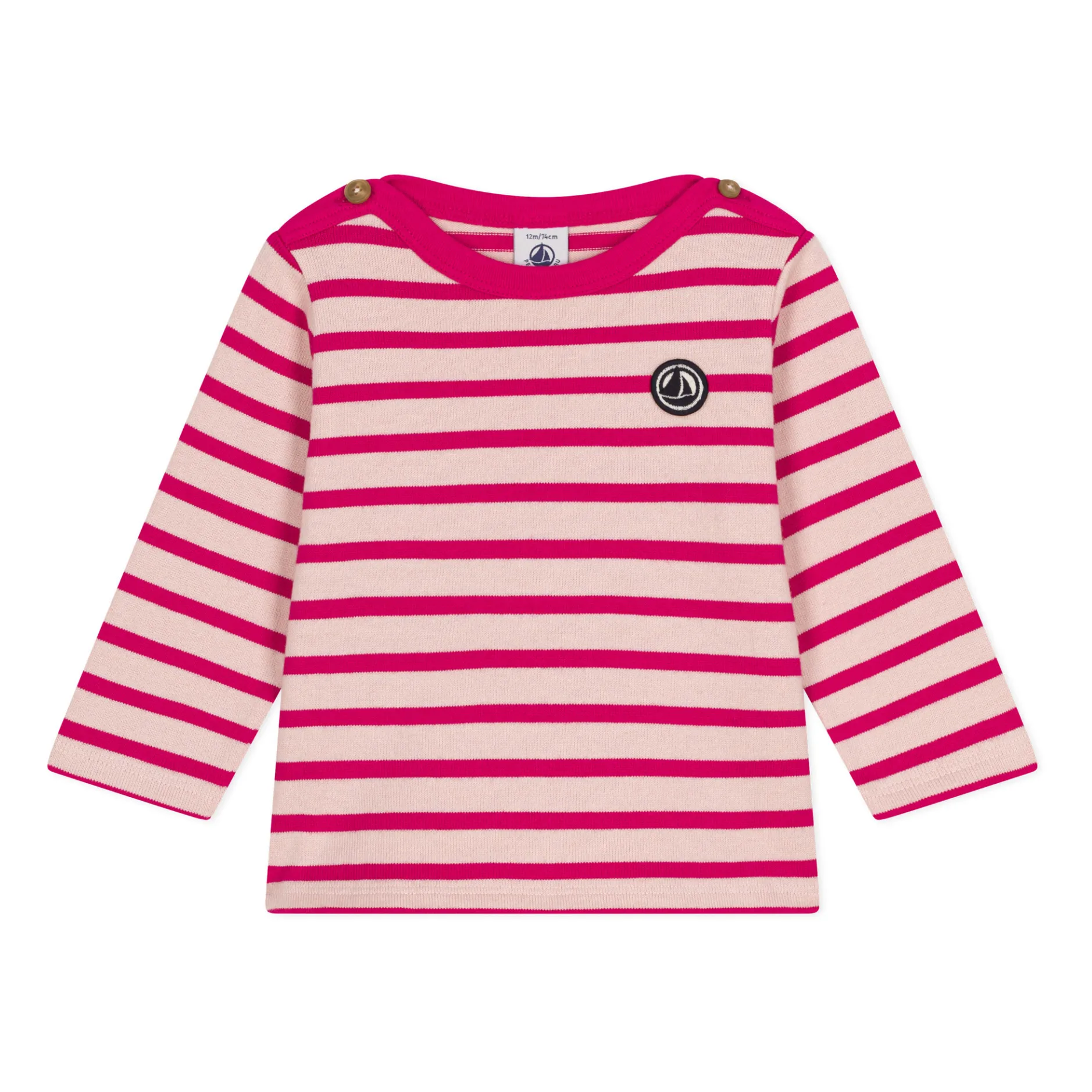 Petit Bateau Pink Maptivant Jersey Thick Marinière