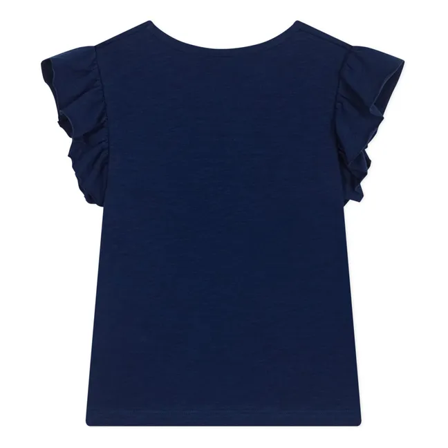 Mazarine Jersey Flamed T-shirt | Navy blue