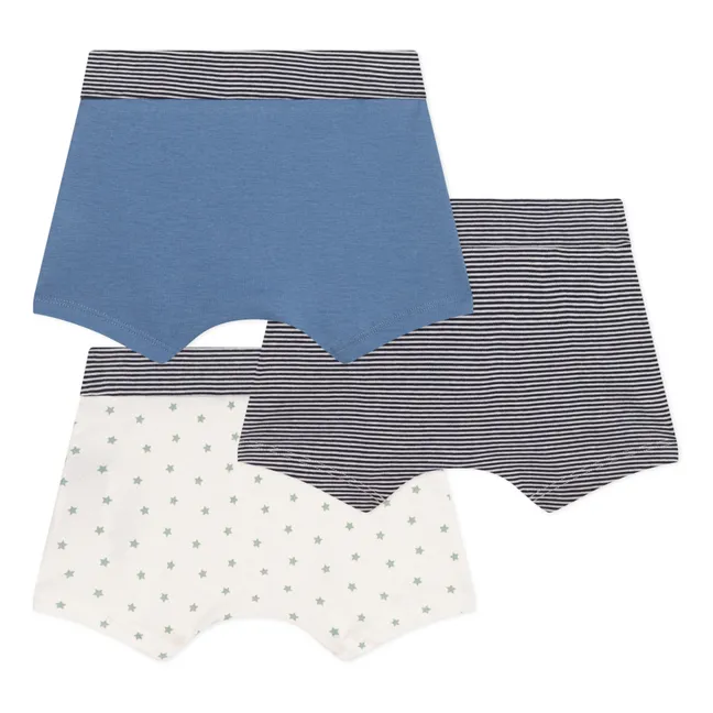 Set of 3 Star Boxers | Blue
