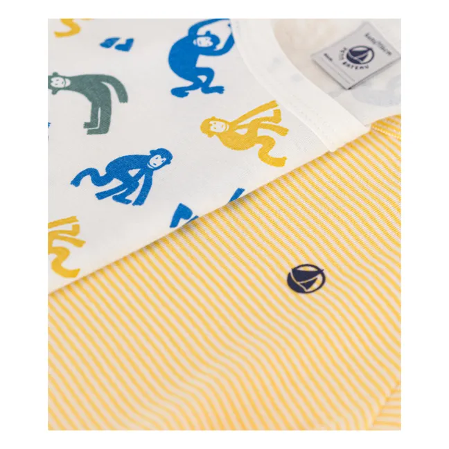 Set of 2 Ouistiti Pyjama Shorts | Yellow