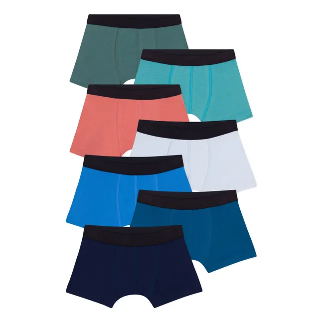 Pack of 7 Plain Boxer Shorts | Blue