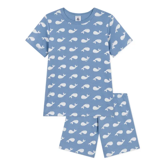 Pijama corto Whale | Azul