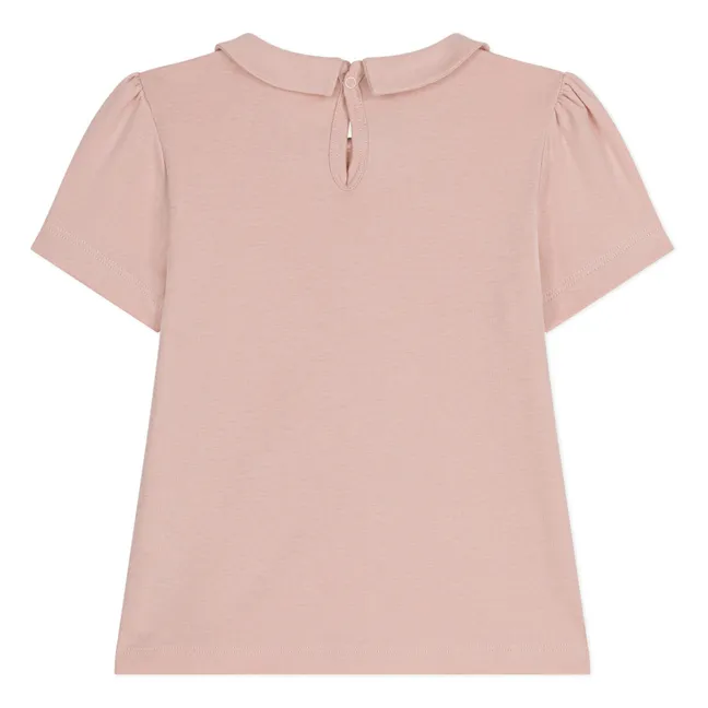 Claudine collar T-shirt Mechi | Powder pink