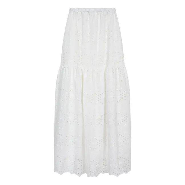 Gonna Panamerica Broderie Anglaise | Bianco