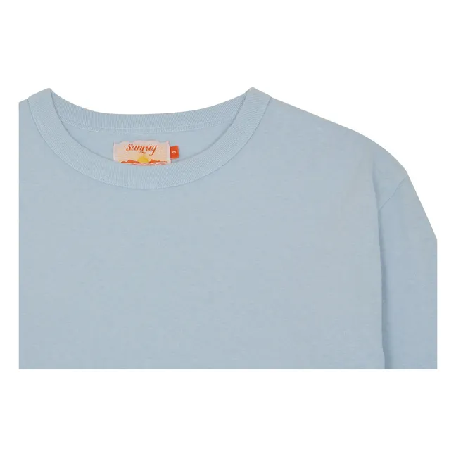 T-shirt Hi'aka Manches Longues Coton Recyclé 260g | Bleu