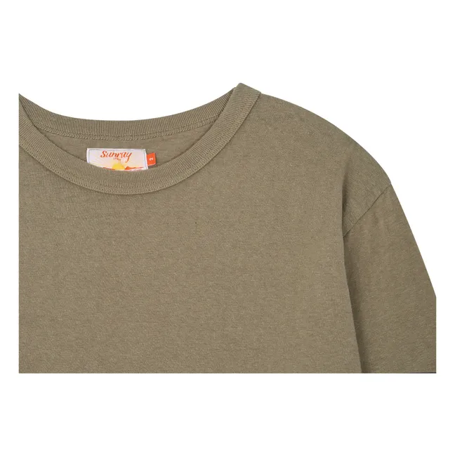 Hi'aka Long Sleeve Recycled Cotton T-Shirt 260g | Khaki