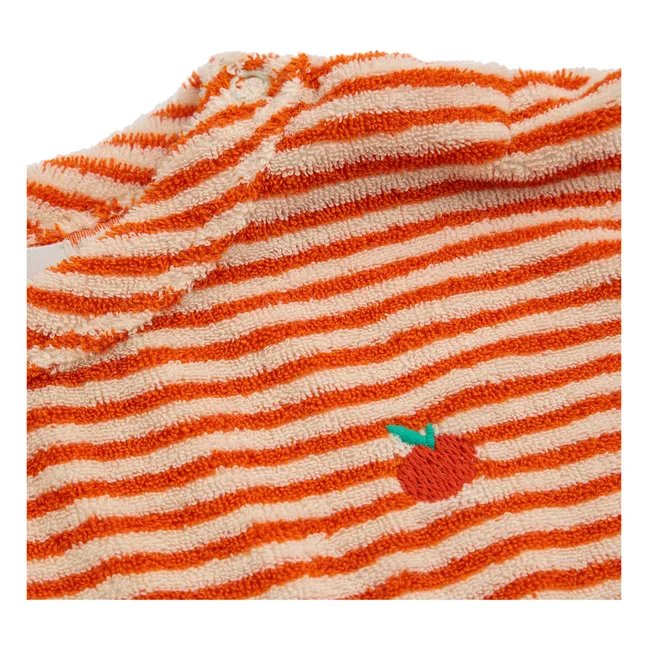 Camiseta de rayas de algodón ecológico | Naranja