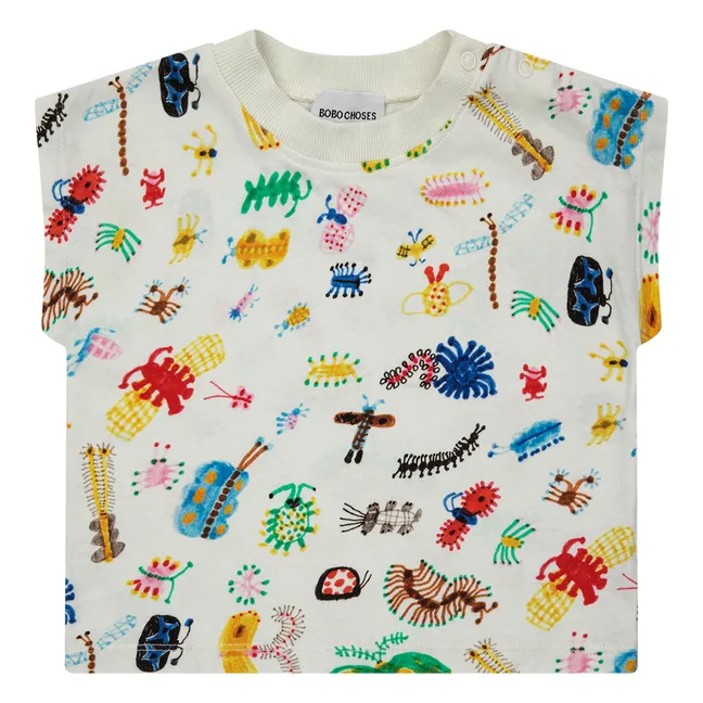 T-Shirt aus Bio-Baumwolle mit Tierchen Baby | Weiß