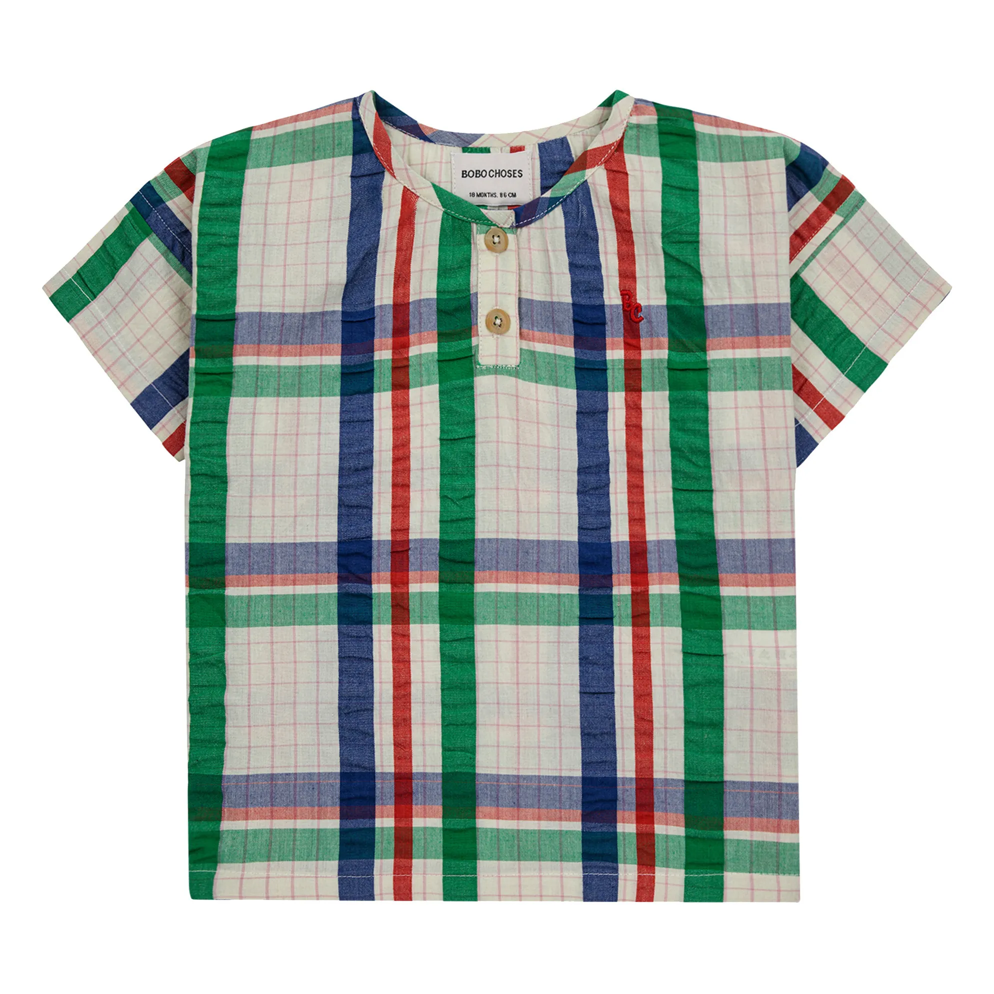 Bobo Choses Ecru Checked Baby Blouse