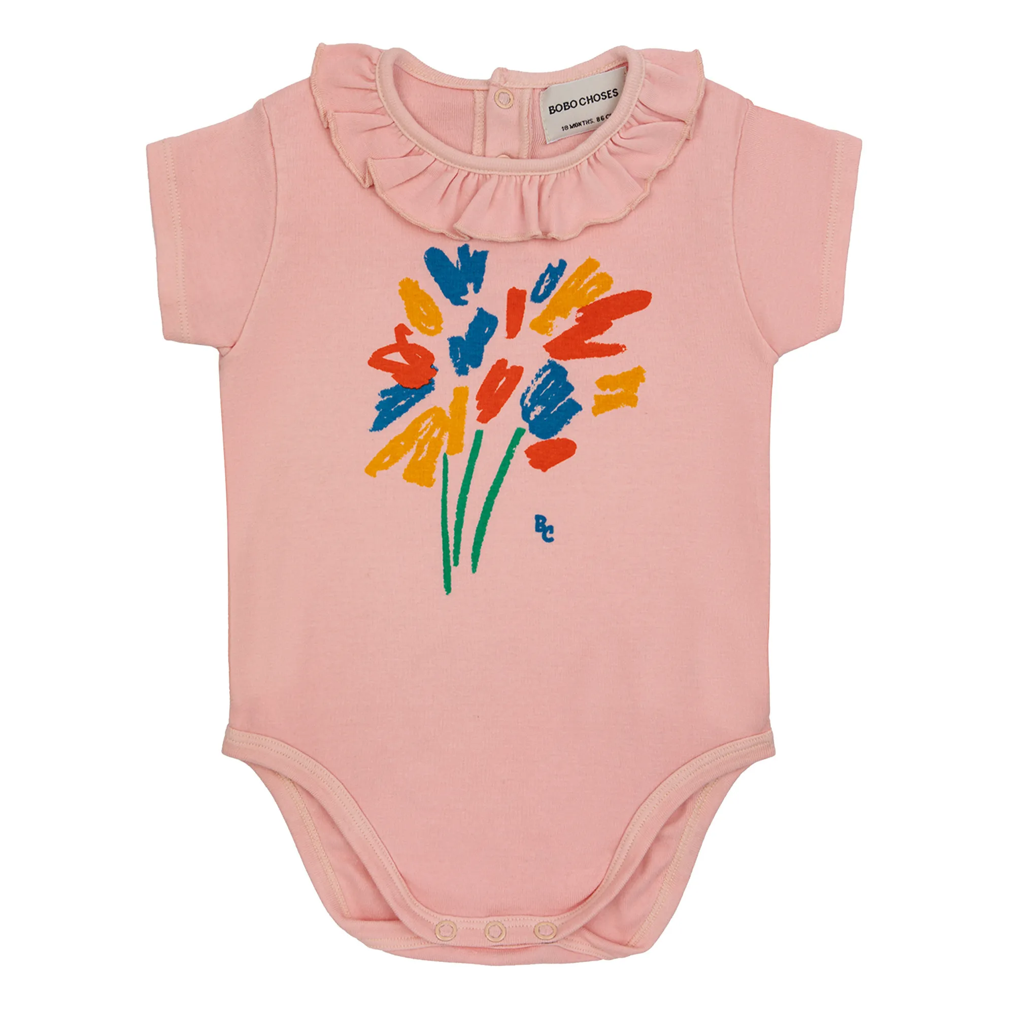 Bobo Choses Pink Fireworks Organic Cotton Bodysuit