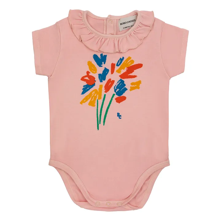Body de algodón orgánico Fireworks | Rosa- Imagen del producto n°0