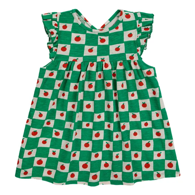 Tomato organic cotton ruffled dress | Green