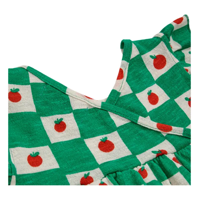 Robe Volants Coton Bio Tomates | Vert