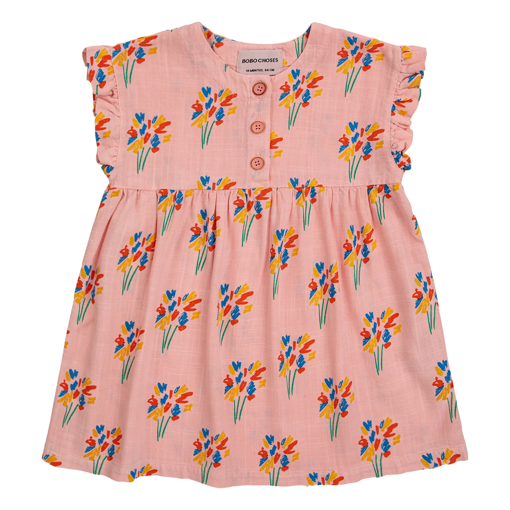 Bobo Choses Pink Fireworks Ruffle Dress
