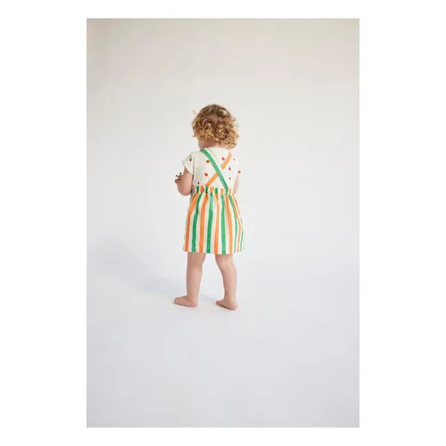 Striped Pinafore Dress | Ecru