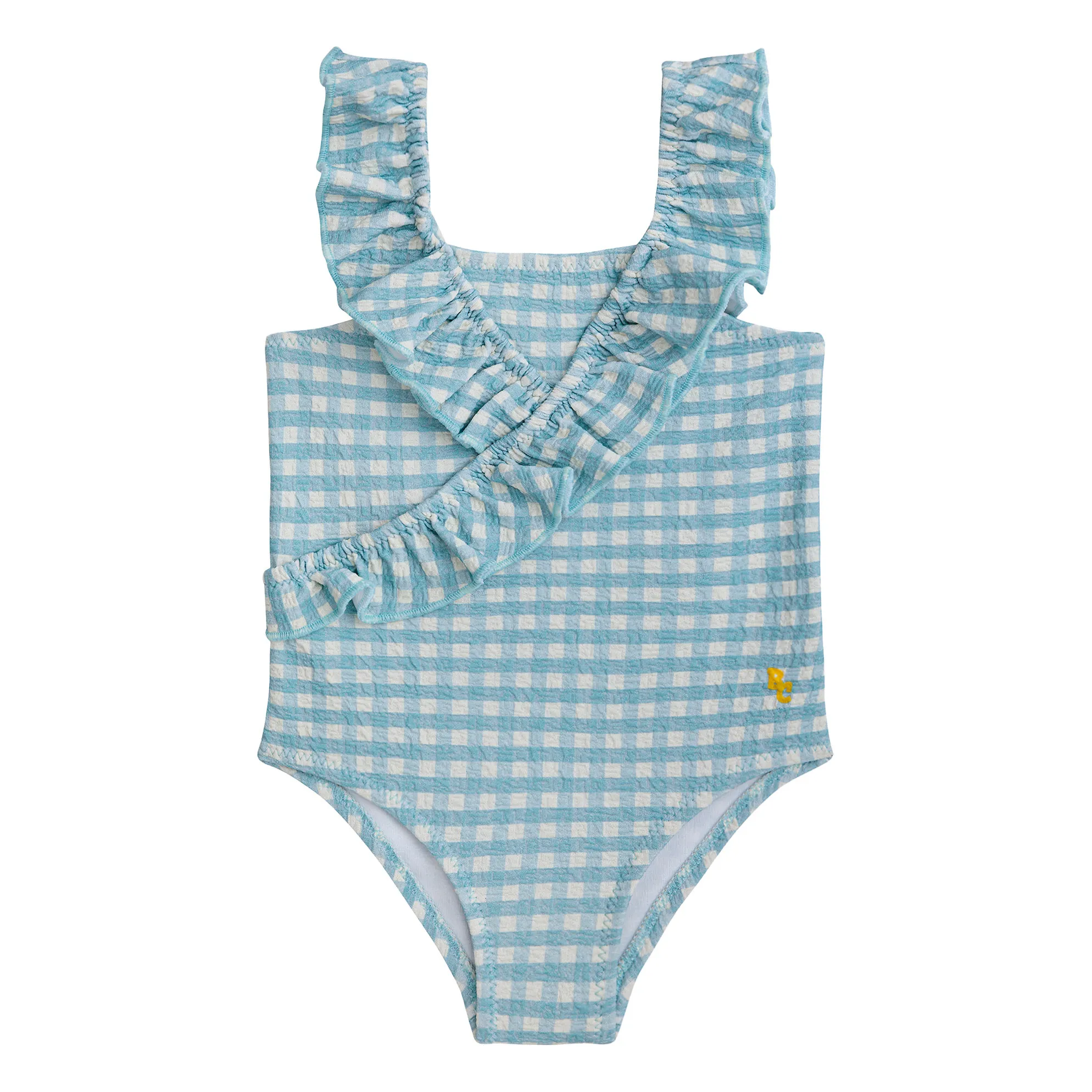 Bobo Choses Light Blue Vichy 1-Piece Swimming Costume