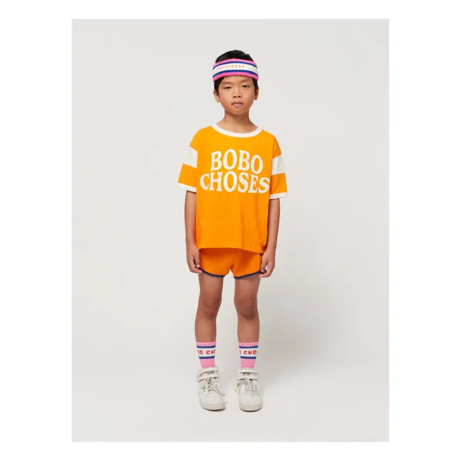 Maglietta in cotone biologico bicolore | Arancione