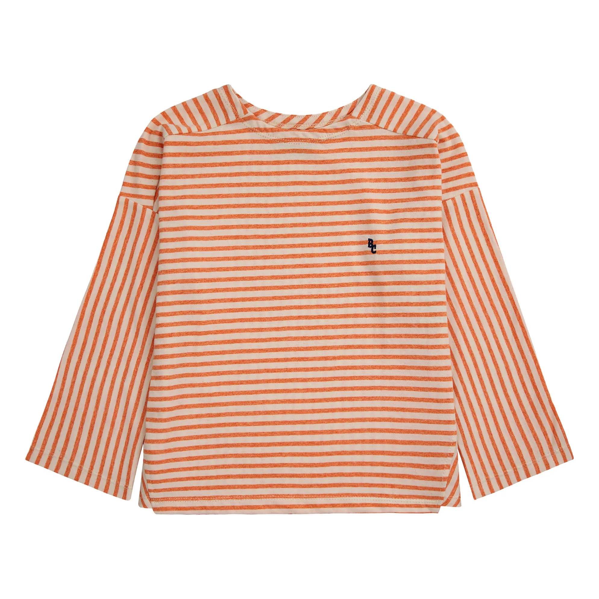 Bobo Choses Orange Striped Organic Cotton T-Shirt