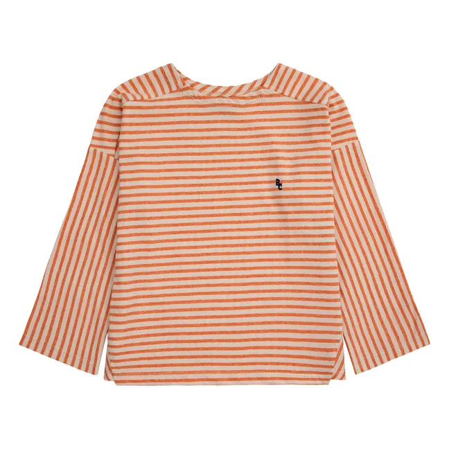 Camiseta de rayas de algodón ecológico | Naranja