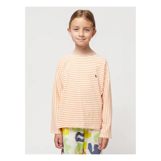 T-Shirt Coton Bio Rayé | Orange