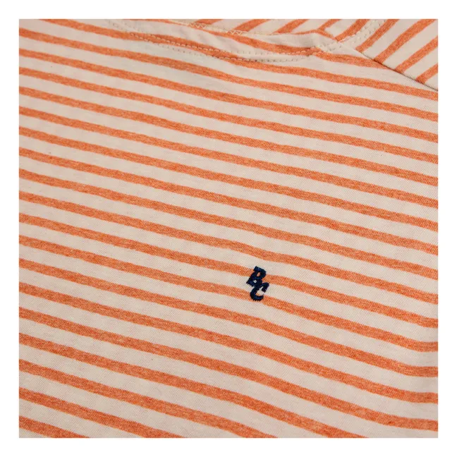 T-Shirt Coton Bio Rayé | Orange