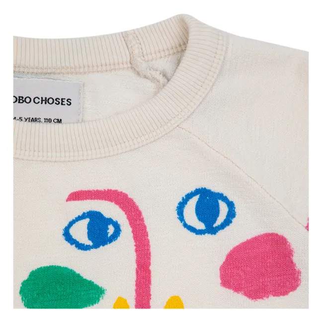 Sweatshirt aus Bio-Baumwolle Gesichter | Seidenfarben