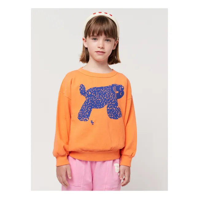 Sweatshirt Bio-Baumwolle Katze | Orange