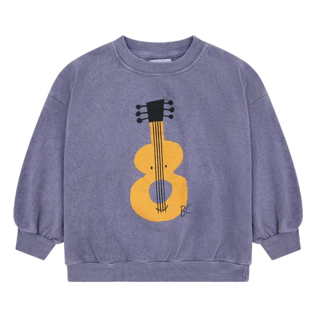 Sweatshirt aus Bio-Baumwolle Gitarre | Blau