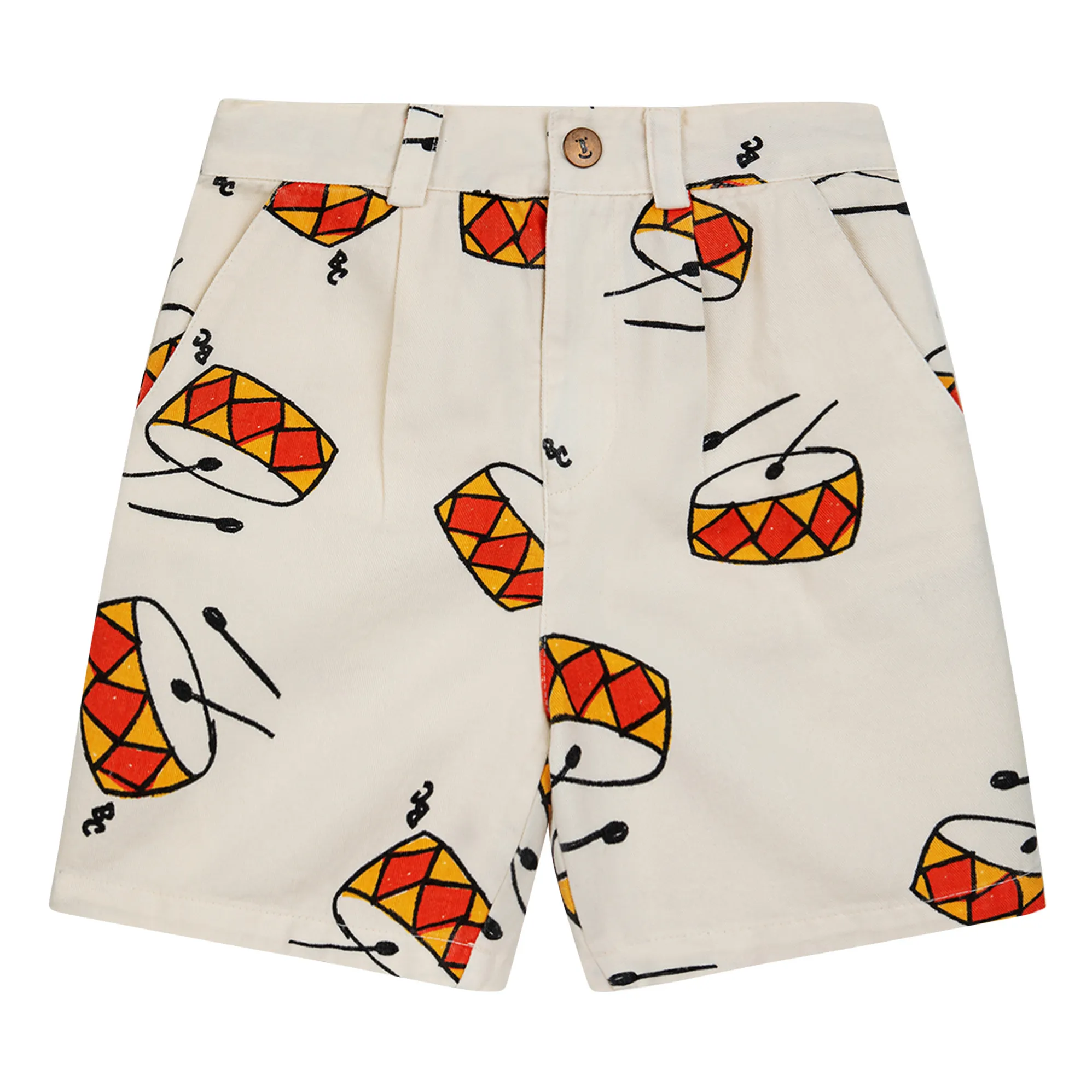 Bobo Choses Ecru Denim Bermuda Shorts