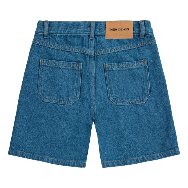 Color Block Denim Bermuda Shorts | Denim blue