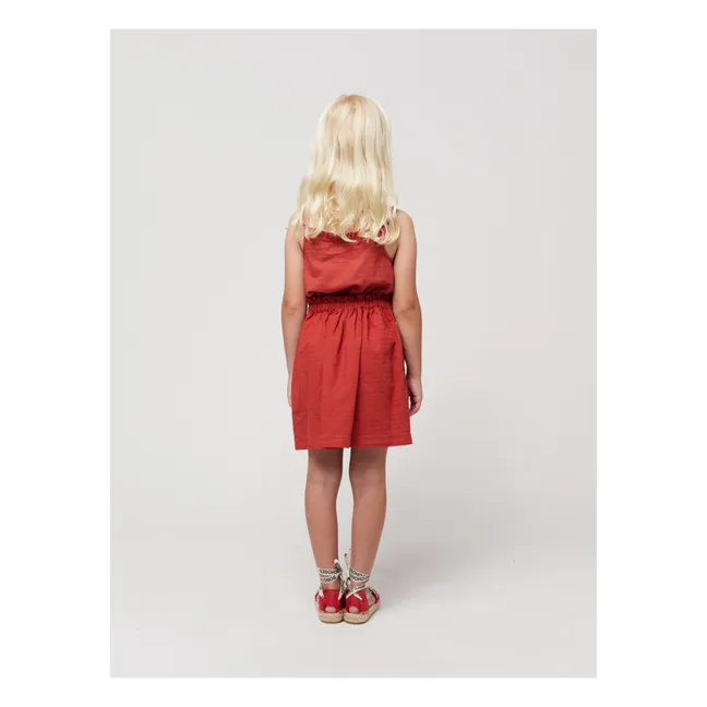 Falda con bolsillo bordado Tomate | Rojo