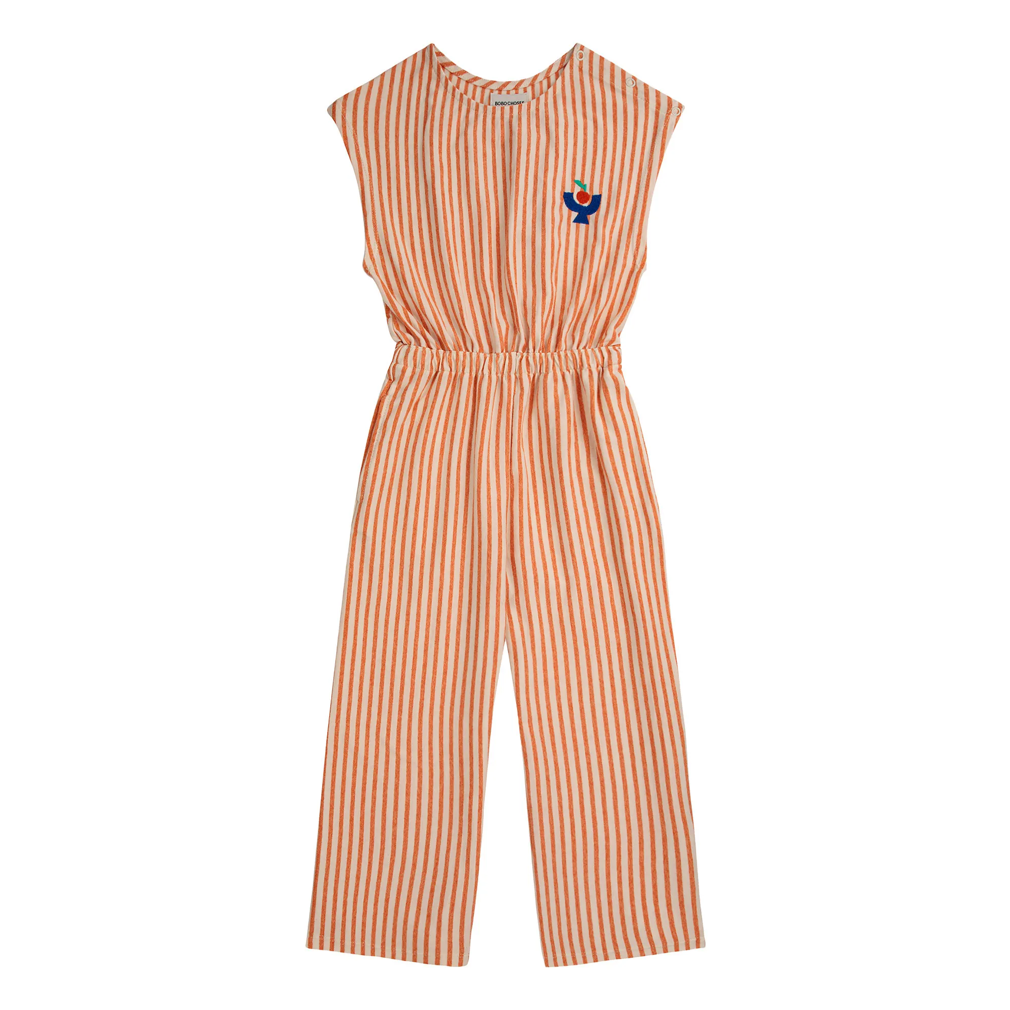 Bobo Choses Orange Striped Organic Cotton Jumpsuit