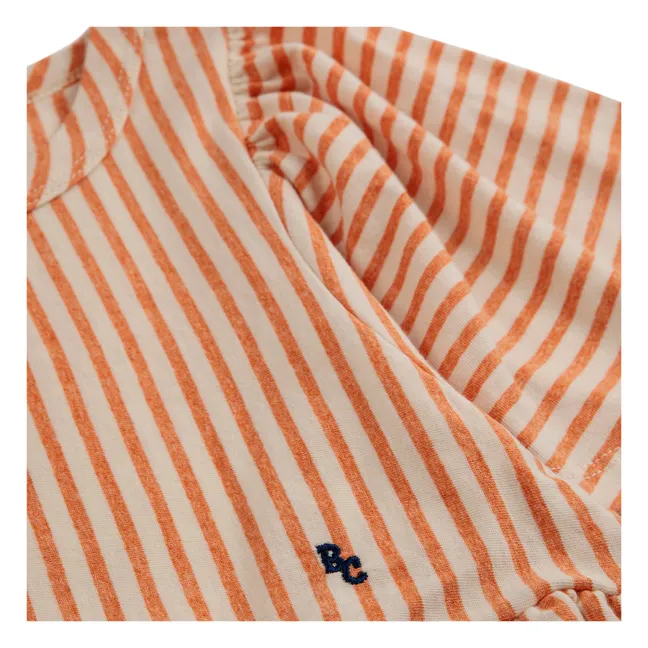 Robe Coton Bio Rayée | Orange