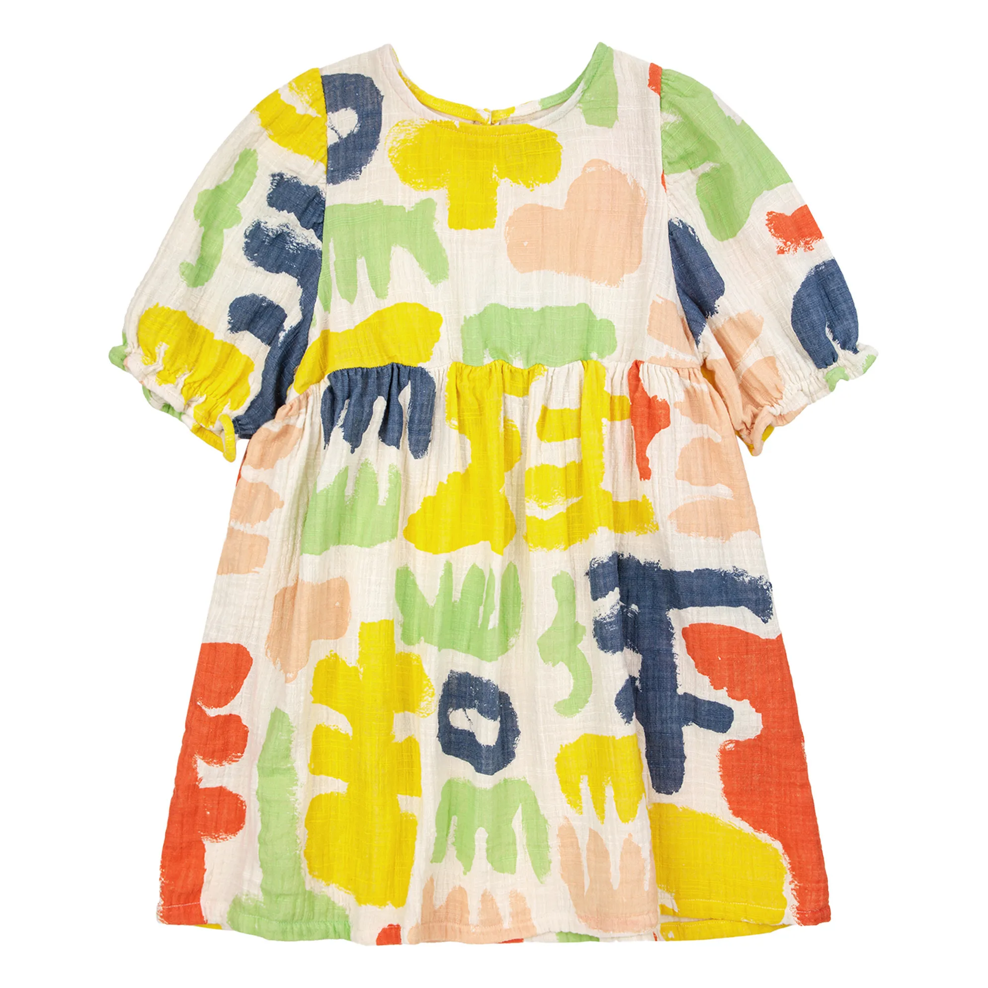 Bobo Choses Ecru Carnival Balloon Sleeve Dress