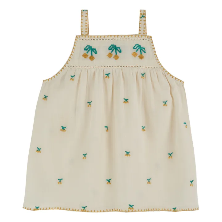 Emile et Ida Heart Embroidered Dress, Ecume