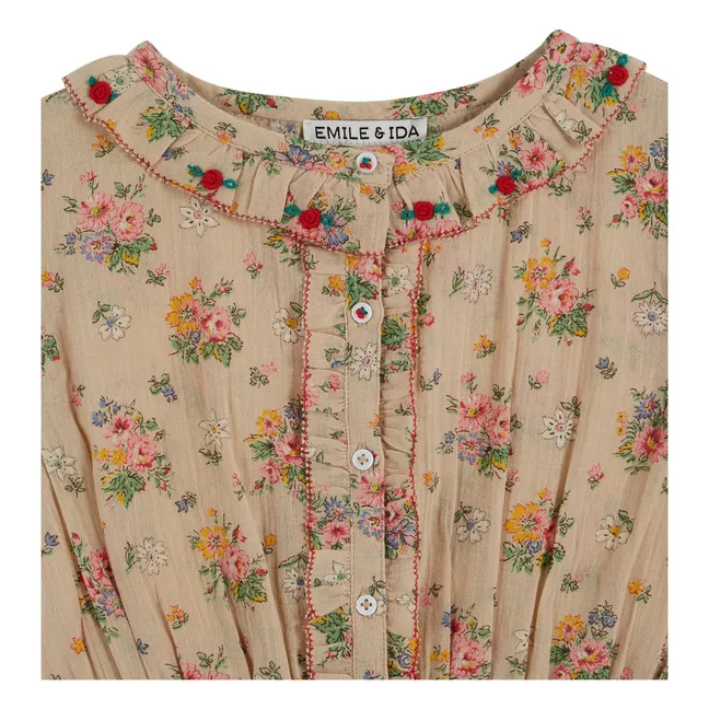 Blusa floral bordada vintage | Beige