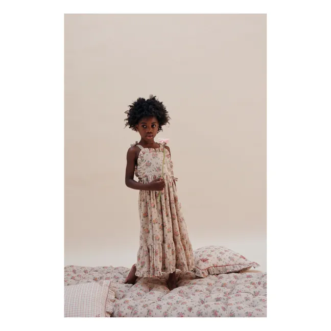 Floral Strapless Dress | Beige
