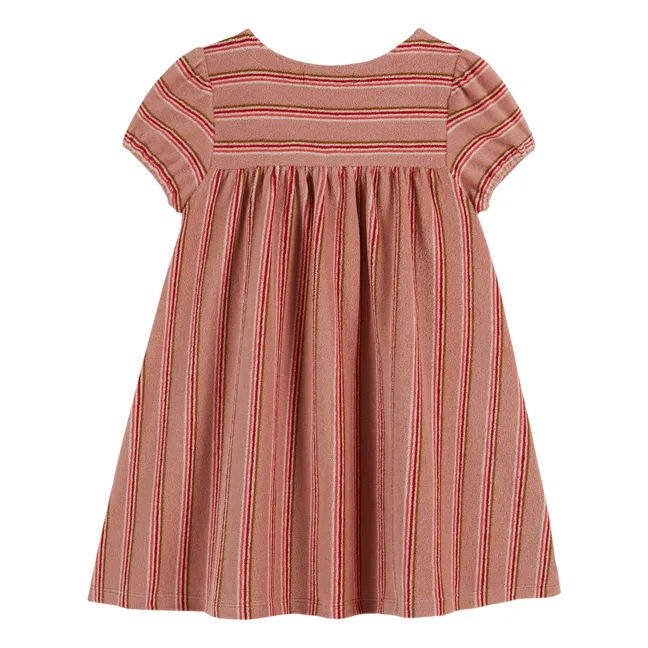 Terry striped dress | Dusty Pink