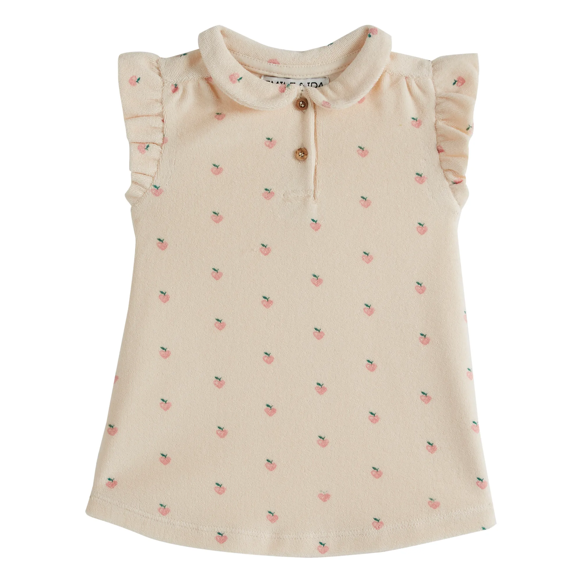Emile Et Ida Ecru Petits Cœurs Terry Dress