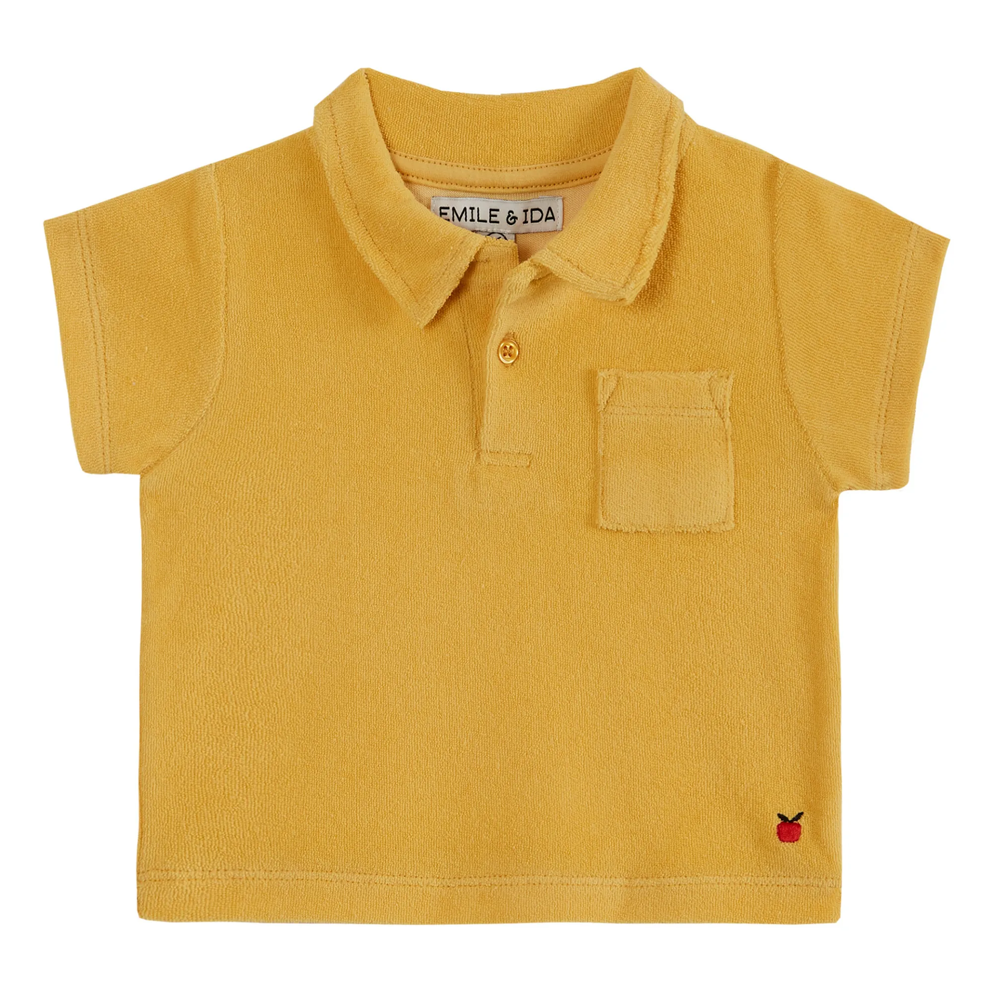 Emile Et Ida Yellow Plain Terry Polo Shirt