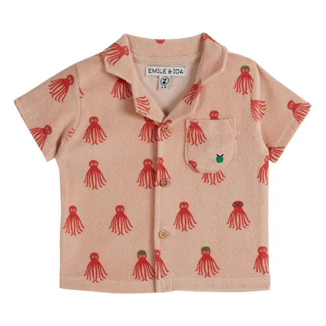 Camiseta esponja bebé pulpo | Rojo