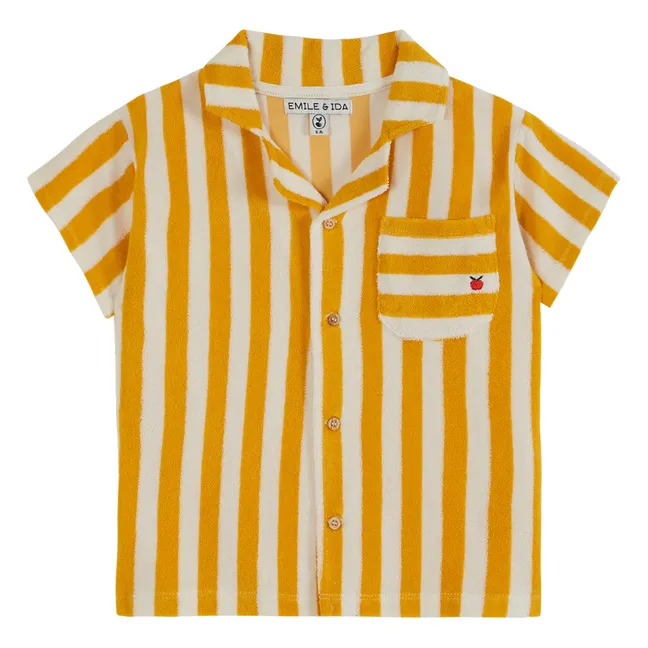 Camisa de rizo a rayas | Amarillo